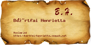 Bártfai Henrietta névjegykártya