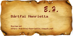 Bártfai Henrietta névjegykártya