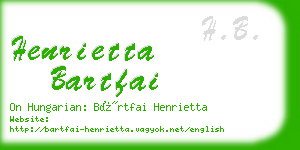 henrietta bartfai business card